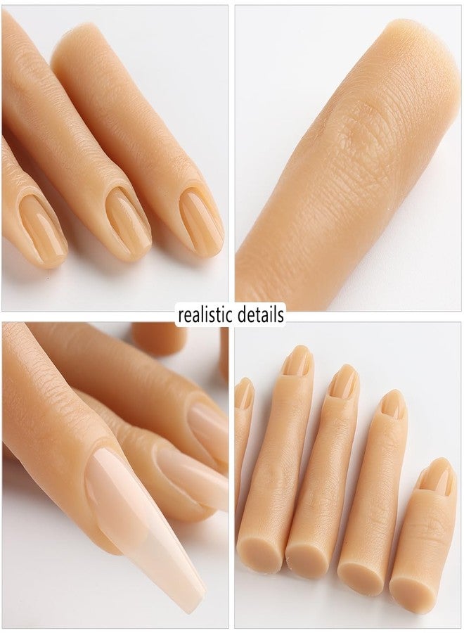 Fcozpjk Silicone Practice Fingers for Acrylic Nails, 5PCS Soft Fake Fingers for Nails With 96PCS False Nail Tips, Nail Training Mannequin Finger, Nail Practice Hand for Acrylic Nail Kit - Image 5